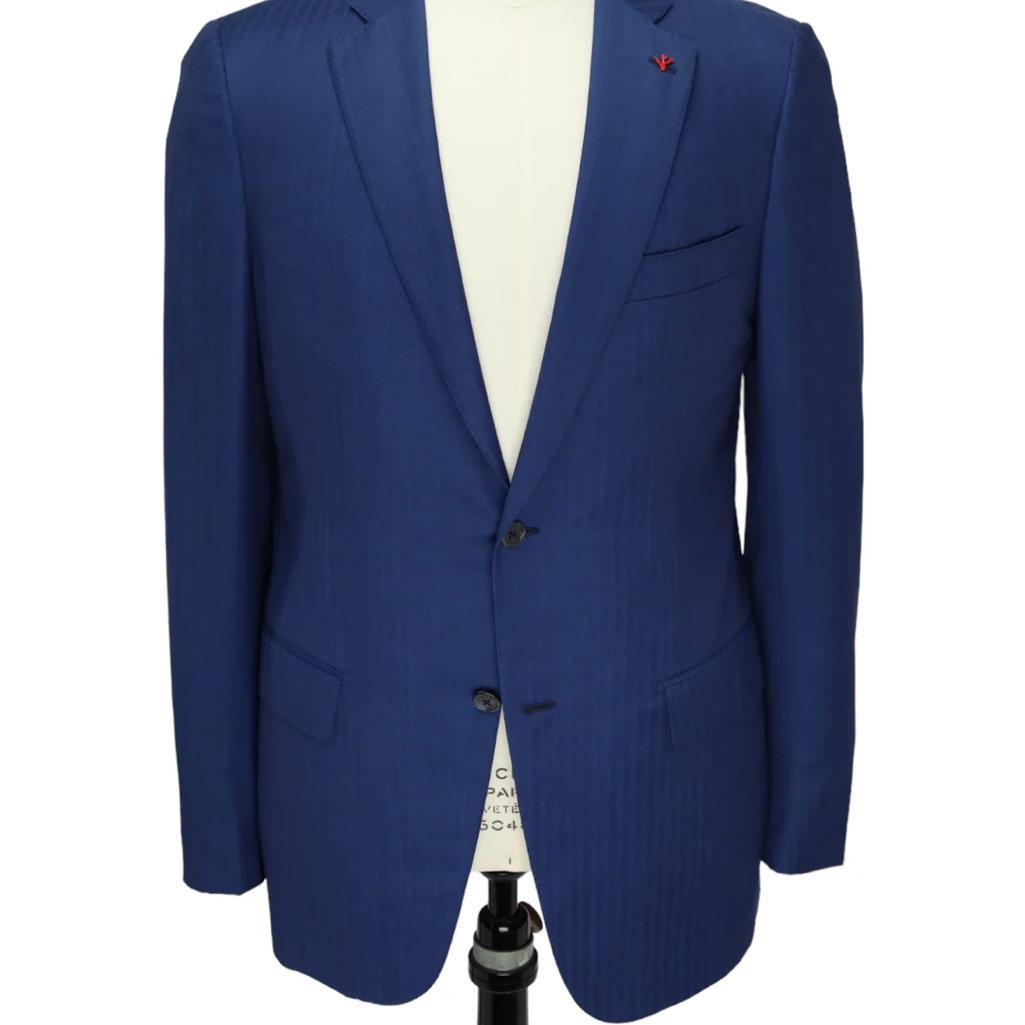 Isaia Aquaspider 160’s Herringbone Sports Coat Blaze Men’s 58 8r